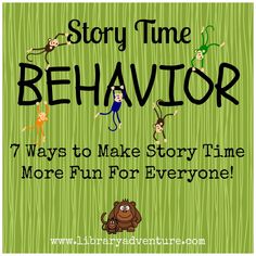 the story time behavior poster with monkeys and monkeys