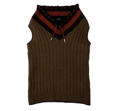 GUCCI VERY RARE VINTAGE KNITTED VEST TOP MADE IN ITALY FABRIC-90% WOOL 8% POLYAMIDE 2% ELASTAN TAG SIZE-S COLOR-TOBACCO,BROWN CONDITION-NEW NEVER WORN MEASUREMENTS: LENGTH-44cm PIT TO PIT-34cm SHOULDERS-25cm Gucci Knit, Knit Vest Top, Sleeveless Sweaters, Pullover Outfit, Gucci Vintage, Knitted Vest, Vintage Knitting, Knit Vest, Vest Top