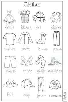 clothes worksheet for kids