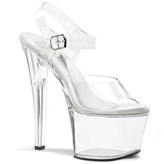 Pleaser Shoes Tre708/C/M 7" (178mm) Heel 3 1/4" (83mm) Platform Ankle Strap Sandal Compartment On The Sole To Put Things Inside Free Shipping & Brand New In Box Buy Now, Pay Later Available Perfect For Pin Up Heels, Pole Dance Exotic Dancing, Burlesque Outfits, Cosplay Costumes, Clubwear, And More #Nwt #Winter #Dollskill #Y2k #Christmas #Gift Clear Platform Heels, 7 Inch Heels, Pleaser Shoes, Light Up Shoes, Platform Stilettos, Pole Fitness, Clear Heels, Platform High Heels, Pole Dance