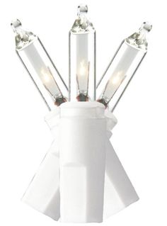 a white light fixture with four lights on each end and three bulbs in the middle