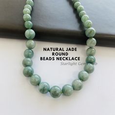 Product Description: Item Code: SGH-232 Stone Name: Green Jade Size: 6MM-10MM Shape: Smooth Round Color: Green Length: 18 Inches (Approx.) Weight: 217Cts (Approx.) Lock: 925 Lobster Clasp **All natural gemstones vary in color and pattern. We try our best to make our photos represent the real products in person. ** **All Customization Facility Is Available as per your Requirement Also in Other stones. ** **Bulk Order also available** **Please feel free to contact for any further queries** Affordable Jade Gemstone Bead Necklaces, Jade Gemstone Beads Necklaces, Beaded Jade Crystal Necklaces With Round Beads, Beaded Jade Crystal Necklace With Round Beads, Jade Beaded Crystal Necklaces With Round Beads, Jade Necklace With Round Gemstone Beads, Spiritual Jade Crystal Necklaces With Round Shape, Jade Gemstone Beaded Necklaces With Round Beads, Beaded Jade Necklaces With Gemstone Beads