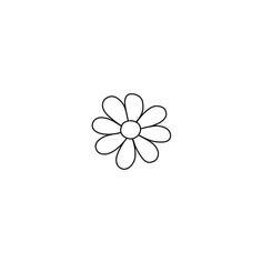 Flower Tattoos Cartoon, Small Cartoon Flower Tattoo, Daisy Tattoo Dainty, Small Flower Outline Tattoo, Simple Flower Outline Tattoo, Outline Of Flowers Simple, Small Tattoos Flower Simple, Daisy Doodle Tattoo, Daisy Stick And Poke