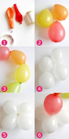 how to make balloon garlands with balloons and streamers - step by step instructions