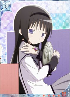 an anime character with long black hair and blue eyes holding a fan in her hand