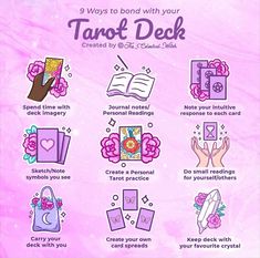 a poster with instructions on how to use the tarot deck for children's crafts