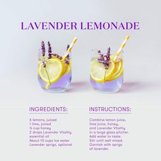 lavender lemonade recipe with instructions for making it in the microwave or on the stove