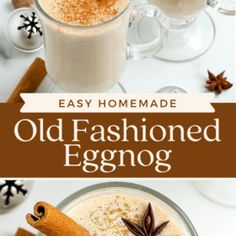 an old fashioned eggnog recipe with cinnamon sticks