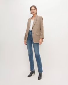 The Way-High Slim Jean Indigo Blue – Everlane Relaxed Fit Straight Jeans For Fall, Classic Straight Silhouette Jeans For Fall, Classic Everlane Bottoms For Fall, Business Casual Relaxed Fit Jeans With Straight Hem, Business Casual Relaxed Fit Straight Jeans, Classic Straight Silhouette Jeans For Workwear, Classic Straight Jeans For Workwear, Straight Silhouette Bottoms For Everyday Fall Wear, Everyday Straight Silhouette Bottoms For Fall