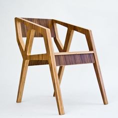 four different views of chairs made out of wood