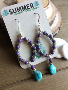 Turquoise earrings boho purple sleeping beauty earrings hoop wire silver dangle handmade stone earrings tribal gift unique jewelry for women Earrings for women. Yes, please. I love to rock a great pair of earrings. Stone, crystal, lampwork, beaded earrings, well I love all of them! These earrings have 4mm purple turquoise, 10mm sleeping beauty natural stone turquoise. Bali beads, Silver wire handmade hoops, Sterling silver ear wires. I haven't been able to get my hands on the real deal for FOUR Bohemian Turquoise Hoop Earrings With Natural Stones, Bohemian Purple Sterling Silver Earrings, Bohemian Purple Wire Wrapped Jewelry, Bohemian Sterling Silver Wire Wrapped Hoop Earrings, Purple Bohemian Hoop Earrings For Gift, Purple Festival Jewelry With Ear Wire, Boho Purple, Beaded Boho Necklace, Lampwork Necklace