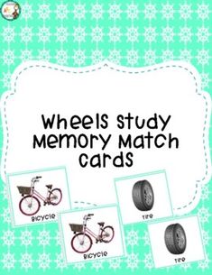 wheels study memory match cards with pictures