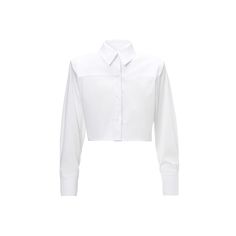 Introducing our chic Cropped Poplin Shirt, a contemporary statement piece that exudes effortless style and sophistication. This shirt boasts oversized shoulders for a bold and fashion-forward look. The long sleeves with buttoned cuffs add a touch of refinement, while the button fastening along the front complements its classic straight collar. Crafted for both comfort and structure, the inclusion of shoulder pads enhances the silhouette, creating a confident and poised appearance. The oversized Modern Oversized Button-up Tops, Modern Fall Shirt For Daywear, Modern Office Shirt For Fall, Modern Oversized Blouse For Office, Elegant Oversized Top For Day Out, Modern Office Shirt, Modern Oversized Button-up Blouse, Oversized Modern Blouse For Workwear, Chic Oversized Blouse For Office