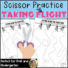 scissors practice taking flight for kids to learn how to cut the lines and make them look like they are flying