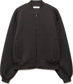 a black sweatshirt with an open zipper on the front and side, sitting against a white background