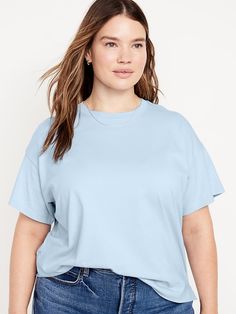 Basic Oversized Crew Neck T-shirt, Casual Boxy Fit Cropped T-shirt With Short Sleeves, Casual Solid Color Boxy Fit T-shirt, Solid Boxy Fit Cropped T-shirt With Crew Neck, Oversized Solid Crew Neck T-shirt, Oversized Trendy Cropped T-shirt With Short Sleeves, Solid Color Boxy Fit T-shirt With Drop Shoulder, Solid Color Boxy Fit Short Sleeve T-shirt, Solid Color Boxy Fit Drop Shoulder T-shirt