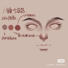 a woman's face with different colored circles around her eyes and the words written in chinese