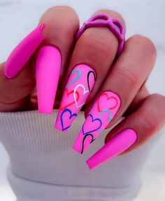 Pink Summer Nail Ideas, Clean Girl Summer, Clean Girl Nails, Colourful Acrylic Nails, Unghie Sfumate, Summer Nail Designs, Spring Acrylic Nails, Punk Nails, Sassy Nails