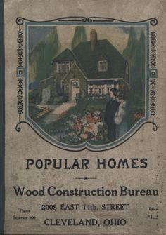 an old advertisement for popular homes in cleveland, ohio is displayed on the front of a building