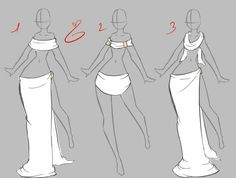 an image of a woman's body in various poses and measurements for the dress