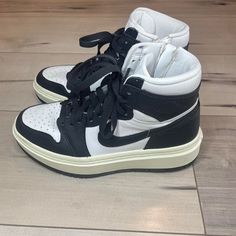 Nike Women’s Air Jordan 1 Elevate High Black And White Size 7. Worn Just A Couple Times. Air Jordan 1 Elevate High, Jordan 1 Elevate High, Shoes Nike Women, Jordan 1 Elevate, Womens Air Jordans, Nike Sneakers Women, Air Jordan 1, Jordan 1, Black Nikes