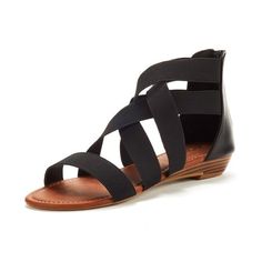 An effortless style, should be a perfect option for summer days. Dream Pairs Women's Elastic Classic Gladiator Ankle Strap Low Wedges Flat Sandals Elastica8 BLACK Size 6.5 Gender: female.  Age Group: adult. Gladiator Shoes, Summer Sandals Flat, Low Wedge Sandals, Zippers Fashion, Women Platform Sandals, Roman Sandals, Wedges Sandals, Low Heel Sandals, Low Wedges