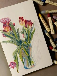 #art #painting #photography #pinterest #trendy #flowers #books #sketch #oilpastelart Oil Pastel Flowers Drawings, Oil Pencil Art, Flower Oil Pastel Drawing, Sketchbook Ideas Flowers, Oil Crayon Art Ideas, Oil Pastel Art Flowers, Oil Pastel Sketchbook, Painting With Crayons, Pastel Pencil Art