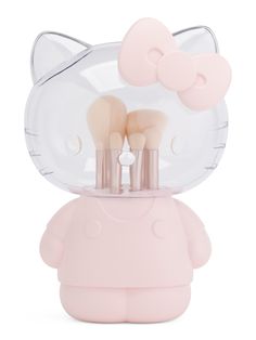 Can Be Used Wet Or Dry, Vegan, Cruelty Free, Set Includes 6 Makeup Brushes And 1 Hello Kitty Holder, Imported | 6pc Makeup Brush Set Kitty Makeup, Hello Kitty Makeup, Liner Brush, Make Up Brushes, Blending Brush, Eyeshadow Brush, Concealer Brush, Makeup Box, Blush Brush