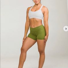 New, Never Worn Soft, Workout-Friendly Fabric. Army Green Color. Model Photo Shows The Fit. These Definitely Fit Like A Medium! Not Born Primitive But Tagged Because They Have A Similar Fit. Casual Durable Shorts, Casual Squat Proof Shorts With Short Leg, Squat Proof Casual Shorts With Short Legs, Casual Squat Proof Shorts, Casual Squat Proof Short Bottoms, Squat Proof Solid Shorts, Green Yoga Bottoms With Short Legs, Green Athletic Shorts For Gym, Green Athleisure Shorts With Short Inseam