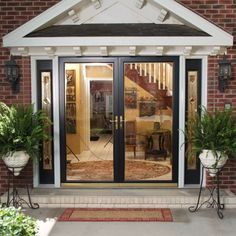 gloryirondoors one panel glass iron entry doors with two narrow sidelights Double Storm Doors, Larson Storm Doors, French Double Doors, Storm Doors, Door Inspiration, Cool Doors, Storm Door, Modern Door, Iron Doors