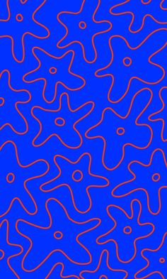 an orange and blue background with wavy lines