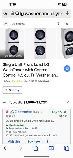 the front load washer is on sale for $ 3, 599 and has been purchased