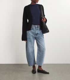 With a range of iconic denim silhouettes, rag &amp, bone has a pair of jeans for everyone. The Charlie cut flaunts a wide, barrel-shaped leg and a relaxed fit for those looking to live on the comfortable side of life. Presented in the brand’s washed ‘harmony’ hue, this pair invites you to kick back and feel your best. Denim Silhouettes, Barrel Pants, Tom Ford Clothing, Barrel Jeans, Metallic Jeans, Faded Jeans, Short Coat Jackets, Wide Jeans, Swimwear Shorts