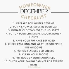 the winter checklist for homeowners