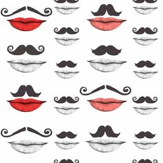 mustaches and lips drawn in different ways