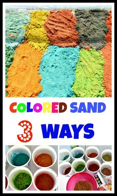 colorful sand is an easy and fun activity for kids