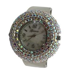 This Sparkle Rhinestones Chunky Bangle Women Watch from Olivia Pratt is super unique, featuring stainless steel material strap, accented case, and classy numeral ticks, this watch is the perfect addition to your accessory collection. Olivia Pratt is always looking after new designs to improve your style! Using the best quality materials available in all of our products to ensure long durability in your every day wear. Please be aware, color vibrancy of the product might change from device to dev Sparkly Watches Women, Party Diamond Watch With Rhinestones, Party Watch With Rhinestones And Round Dial, Silver Watch With Rhinestones And Cubic Zirconia, Sparkly Watches Glitter, Silver Rhinestone Watches, Improve Your Style, Betsey Johnson Watches 36 Mm Only, Silver Sparkle