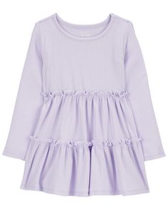 Introducing The Minimalist Mix, an edit made to maximize your mini’s wardrobe options with solids that are anything but basic. Crafted in a stretchy cotton blend with a ribbed design and tiered hem, this dress is perfect for a variety of activities. Ribbed Cotton Fall Dresses, Ribbed Dress, Church Dresses, Dress Purple, Toddler Girl Dresses, Toddler Dress, Shop Clothing, Purple Dress, Toddler Outfits