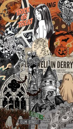 an image of halloween collages on paper