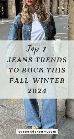 New Trend Jeans For Women, Fall Outfits With Blue Jeans, Denim Jeans Winter Outfit, Trending Jeans Outfit, Jeans Fall 2024 Outfit, Trending Denim Jeans, Denim Casual Outfit For Women, 2024 Fashion Trends Jeans, Clothing Trends For 2024 Winter