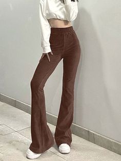 ⚡️Free Shipping 2022 Mid Waist Knit Straight Leg Pants Brown L under $28.00 in Pants Online. Style: Casual, Street. Color: Brown. Main Material: Cotton, Spandex. Fit Type: Slim fit. Design: Mid Rise Waistline, Slim Straight Leg Fit, Elasticated Waistband. ✓2022 SPRING DROPS. Check reviews and order Mid Waist Knit Straight Leg Pants today. Pants Brown, Exclusive Fashion, Flare Pants, Straight Leg Pants, Jeans Pants, Cotton Spandex, Leg Pants, Fashion Brand, Style Casual