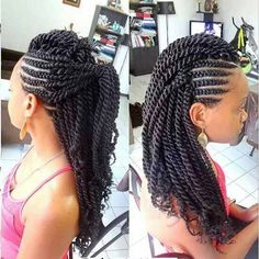 Kinky Twists Hairstyles, Ghana Braids, Twist Braid Hairstyles, Fishtail Braid, Cornrow Hairstyles, African Braids Hairstyles, Braided Hairstyles For Black Women