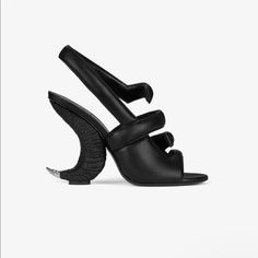 Sandals In Nappa Leather. Color: Black. One Back Strap. Four Graphic Straps In The Front. Horn-Style Heel With Metal Tip. Heel Height: 4.1 In. Composition: 100% Lambskin Leather. Lining: 100% Goatskin Leather. Country Of Origin: Italy. Product Code: Be305fe0zm-001 Givenchy Sandals, Givenchy Shoes, Nappa Leather, Back Strap, Lambskin Leather, Shoes Women Heels, Horn, Givenchy, Heel Height