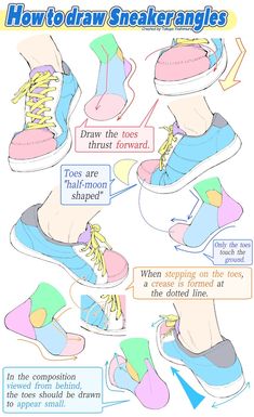 how to draw sneakers with step by step instructions