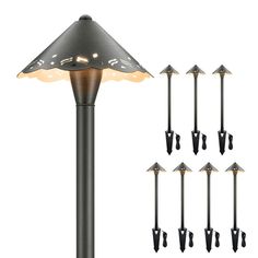 an image of a lamp that is lit up with several lights on each side and six different angles