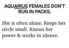 an ad for the aquarius female's don't run in packs