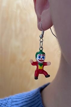 Plastic baby Joker earrings, hand painted! Super light weight, cute and fun way to wear Joaquin Phoenixs iconic Joker character. Joker Earrings, Joker Jewelry, Baby Joker, Joker Character, Plastic Babies, Bubblegum Necklace, Joaquin Phoenix, Baby Star, Cute Earrings