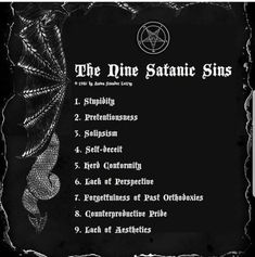 Satanism Rules, Satanic Sins, Satanic Rules, Spiritual Satanism, Laveyan Satanism, The Satanic Bible, Black Magick, Dark Spirit