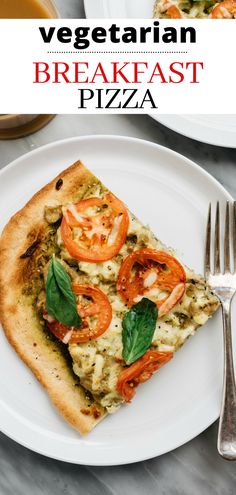 a white plate topped with a slice of pizza