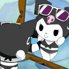 a cartoon character is taking a selfie in front of a mirror with sunglasses on